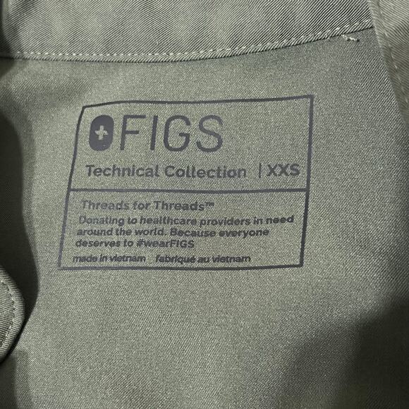 FIGS Rafaela Scrub Top XXS Moss Green - Picture 3 of 6